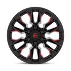 Fuel 1PC D823 Flame 20x10 Wheel - Gloss Black Milled with Candy Red Finish, 6x135 Bolt Pattern, -18 Offset, 87.10 Center Bore