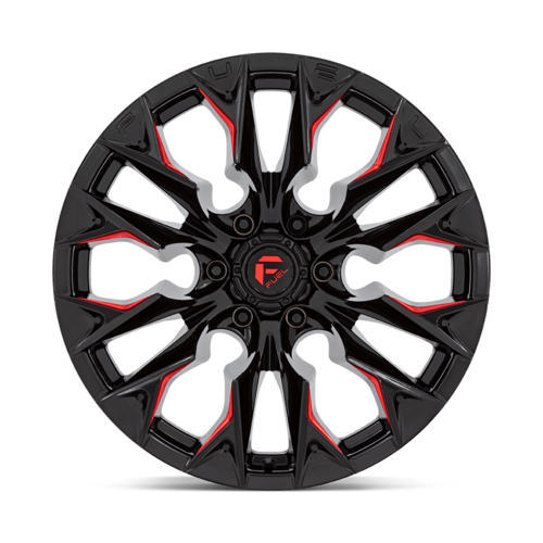 Fuel 1PC D823 Flame 20x9 Gloss Black Milled with Candy Red Finish Wheels