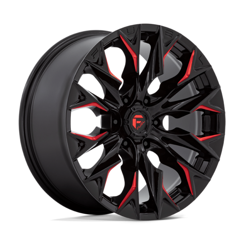 Fuel 1PC D823 Flame 20x9 Wheel with Gloss Black Milled Finish and Candy Red Accents
