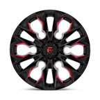 Fuel 1PC D823 Flame 20x9 Wheel with Gloss Black Milled Finish and Candy Red Accents