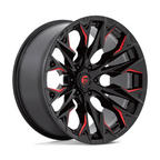 Fuel 1PC D823 Flame 22x10 Gloss Black Milled with Candy Red Wheel for 6x135 Bolt Pattern, -18 Offset