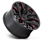 Fuel 1PC D823 Flame 22x10 Gloss Black Milled with Candy Red Wheel for 6x135 Bolt Pattern, -18 Offset