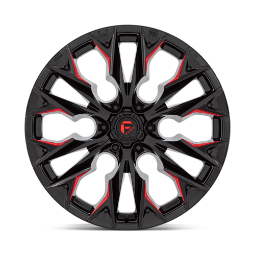 Fuel 1PC D823 Flame 22x10 Gloss Black Milled with Candy Red Wheel for 6x135 Bolt Pattern, -18 Offset
