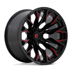 Fuel 1PC D823 FLAME 22x12 Inch Gloss Black Milled with Candy Red Wheel with 6x139.7 Bolt Pattern and -44 Offset