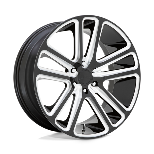 DUB 1PC S255 FLEX 22x9.5 Inch Gloss Black Milled Wheel with 6x139.7 Bolt Pattern and 25mm Offset