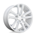 DUB 1PC S257 FLEX 24-Inch Gloss Silver with Brushed Face Wheel - 6x139.7 Bolt Pattern, +30 Offset