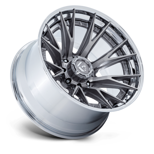 Fuel 1PC Catalyst 20x10 Wheel with Chrome Lip and Gray Finish - 8x165.1 Bolt Pattern, -18 Offset, 125.10 Center Bore