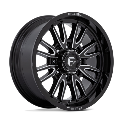 Fuel 1PC D761 Clash 20x9 Gloss Black Milled Wheel with 8x180 Bolt Pattern and 124.20mm Center Bore