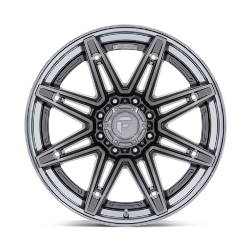 Fuel 1PC FC401 BRAWL 20x10 Inch Platinum with Chrome Lip Wheel with -18 Offset and 8x165.1 Bolt Pattern