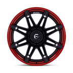 Fuel 1PC FC401 BRAWL 20x10 Matte Black with Candy Red Lip Wheel