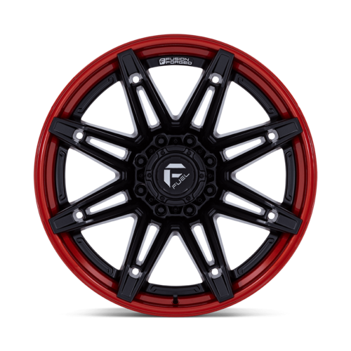 Fuel 1PC FC401 Brawl 22x10 Matte Black with Candy Red Lip Wheel for 8x170 Bolt Pattern
