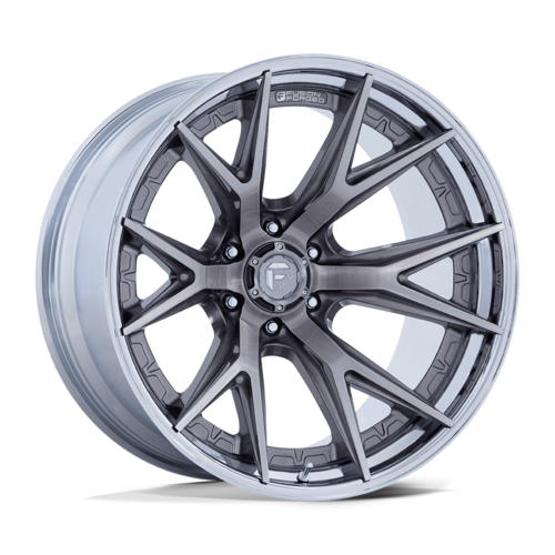 Fuel 1PC Catalyst 24x12 Wheel with Chrome Lip and Gray Finish - 6x139.7 Bolt Pattern, -44 Offset, 106.10 Center Bore
