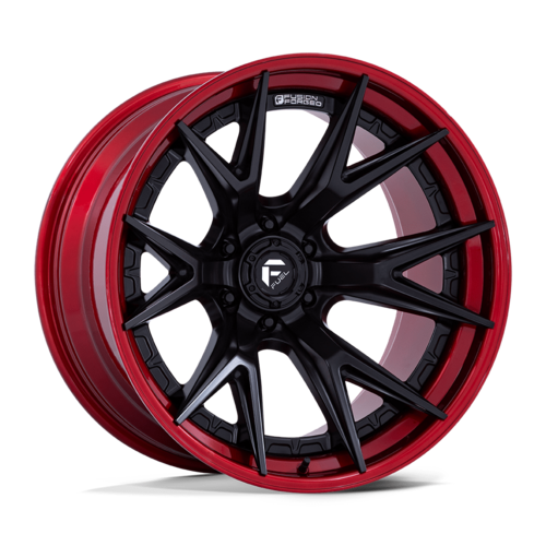 Fuel 1PC FC402 Catalyst 22x10 Matte Black with Candy Red Lip Wheel for 6x135 Bolt Pattern and -18 Offset