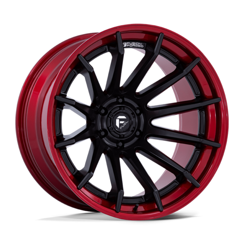 Fuel 1PC FC403 BURN 22x12 Matte Black with Candy Red Lip Wheel for 5x127 Bolt Pattern, -44mm Offset