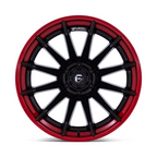 Fuel 1PC FC403 BURN 22x12 Matte Black with Candy Red Lip Wheel