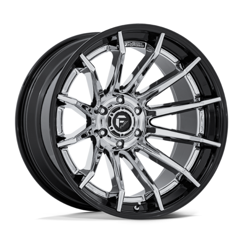 Fuel 1PC FC403 BURN 22x12 Chrome with Gloss Black Lip Wheel, 6x139.7 Bolt Pattern, -44 Offset, 106.10mm Center Bore