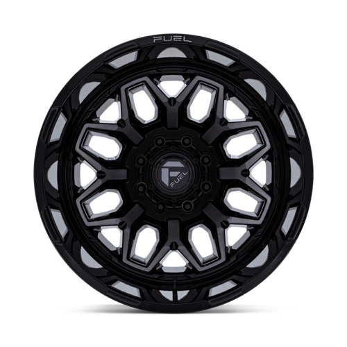 Fuel 1PC D875 Flux Dually 20x8.25 Inch Gloss Black Brush Gray Tint Wheel