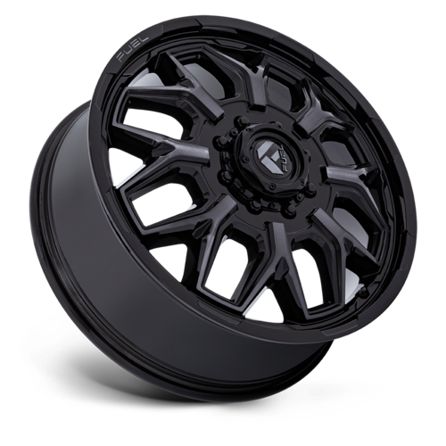 Fuel 1PC D875 Flux Dually 22x8.25 Inch Gloss Black Brushed Face Wheel with Gray Tint