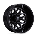 Fuel 1PC D875 Flux Dually 22x8.25 Inch Gloss Black Brush-FC Gray Tint Wheel