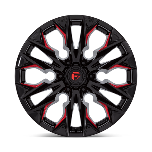 Fuel 1PC D823 Flame 20x9 Gloss Black Milled with Candy Red Wheel