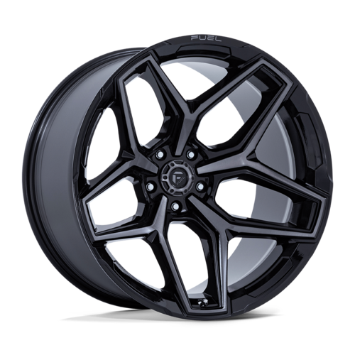 Fuel 1PC Flux 17x9 Inch Black Gloss Brushed Face Wheel with Gray Tint - 5x127 Bolt Pattern, -12 Offset, 71.50 Center Bore