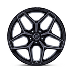 Fuel 1PC Flux 17x9 Inch Black Gloss Brushed Face Wheel with Gray Tint - 5x127 Bolt Pattern, -12 Offset, 71.50 Center Bore