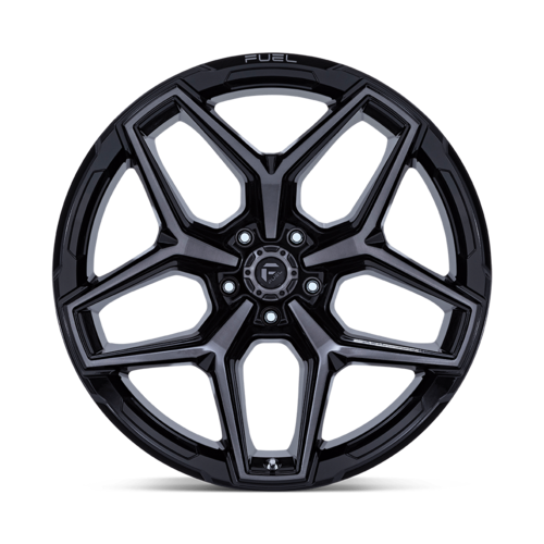 Fuel 1PC Flux 17x9 Inch Black Gloss Brushed Face Wheel with Gray Tint - 5x127 Bolt Pattern, -12 Offset, 71.50 Center Bore