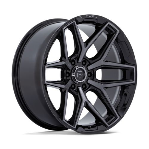 Fuel 1PC Flux 22x12 Gloss Black Brushed Face Wheel with Gray Tint - 6x139.7 Bolt Pattern, -44 Offset, 106.10 Center Bore