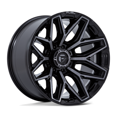 Fuel 1PC FLUX 20x9 Inch Gloss Black Brushed Face Wheel with Gray Tint - 8x180 Bolt Pattern, +1 Offset, 124.20mm Center Bore