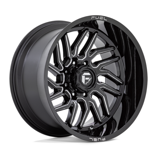 Fuel 1PC D807 Hurricane 22x12 Black Gloss Milled Wheel with -44 Offset and 6x139.7 Bolt Pattern