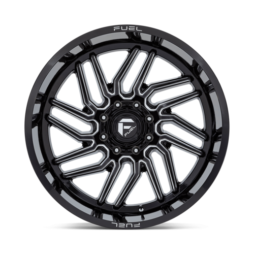 Fuel 1PC D807 Hurricane 24x12 Black Gloss Milled Off-Road Wheel with 8x170 Bolt Pattern