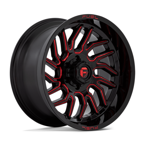 Fuel 1PC D808 Hurricane 20x10 Gloss Black Milled with Red Tint Wheel