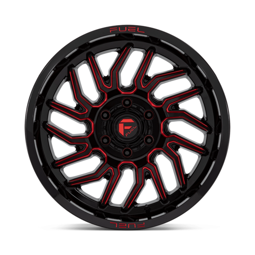 Fuel 1PC D808 Hurricane 20x10 Gloss Black Milled with Red Tint Wheel with 6x135 Bolt Pattern and -18 Offset