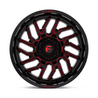 Fuel 1PC D808 Hurricane 20x10 Gloss Black Milled with Red Tint Wheel