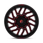 Fuel 1PC D808 Hurricane 20x9 Gloss Black Milled Red Tint Wheel with 6x135 Bolt Pattern and 87.10mm Center Bore