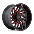 Fuel 1PC D808 Hurricane 22x12 Gloss Black Milled with Red Tint Wheel with 8x165.1 Bolt Pattern and -44 Offset