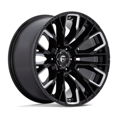 Fuel 1PC D849 Rebar 17x9 Inch Gloss Black Milled Wheel with -12 Offset and 6x139.7 Bolt Pattern