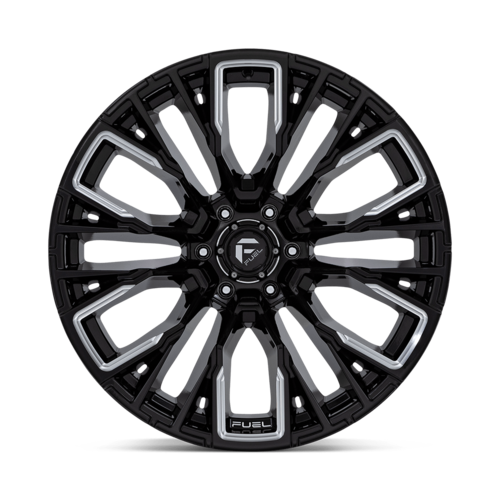Fuel 1PC D849 REBAR 22x12 Inch Gloss Black Milled Wheel for 6x135 Bolt Pattern