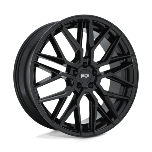 Niche 1PC M224 Gamma 22x10.5 Inch Gloss Black Wheel with 5x112 Bolt Pattern and 66.56mm Center Bore