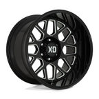 XD XD849 Grenade II 20x10 Gloss Black Milled Off-Road Wheel with -18mm Offset