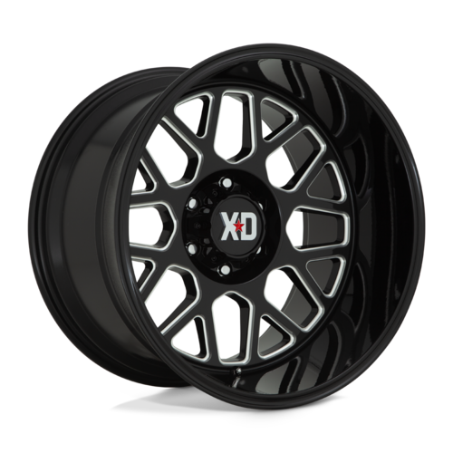 XD XD849 Grenade II 20x10 Gloss Black Milled Off-Road Wheel with -18mm Offset