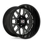 XD XD849 Grenade II 20x10 Gloss Black Milled Off-Road Wheel with -18mm Offset