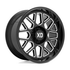 XD XD849 Grenade II 20x9 Inch Gloss Black Milled Wheels with 6x139.7 Bolt Pattern and 18mm Offset