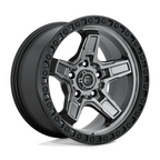Fuel 1PC KICKER 17x9 Matte Gunmetal Black Bead Ring Wheel with -12 Offset and 5x127 Bolt Pattern