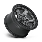 Fuel 1PC KICKER 17x9 Matte Gunmetal Black Bead Ring Wheel with -12 Offset and 5x127 Bolt Pattern