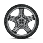 Fuel 1PC KICKER 17x9 Matte Gunmetal Black Bead Ring Wheel with -12 Offset and 5x127 Bolt Pattern
