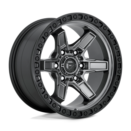 Fuel 1PC D698 Kicker 17x9 Matte Gunmetal Black Bead Ring Wheel with 6x139.7 Bolt Pattern and 106.10 Center Bore