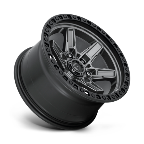 Fuel 1PC D698 Kicker 17x9 Matte Gunmetal Black Bead Ring Wheel with 6x139.7 Bolt Pattern and 106.10 Center Bore