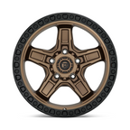 Fuel 1PC KICKER 17x9 Matte Bronze Black Bead Ring Wheel with -12 Offset and 5x127 Bolt Pattern