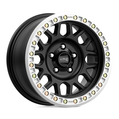 KMC KM234 Grenade Desert Beadlock 20x9 Satin Black Wheel with -12 Offset and 8x165.1 Bolt Pattern